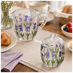Kit Açucareiro 180ml e Leiteira 240ml Cristal Lavanda -Lyor