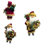 Papai Noel Em Pé Com Casaco Veludo Vinho 40Cm 30344