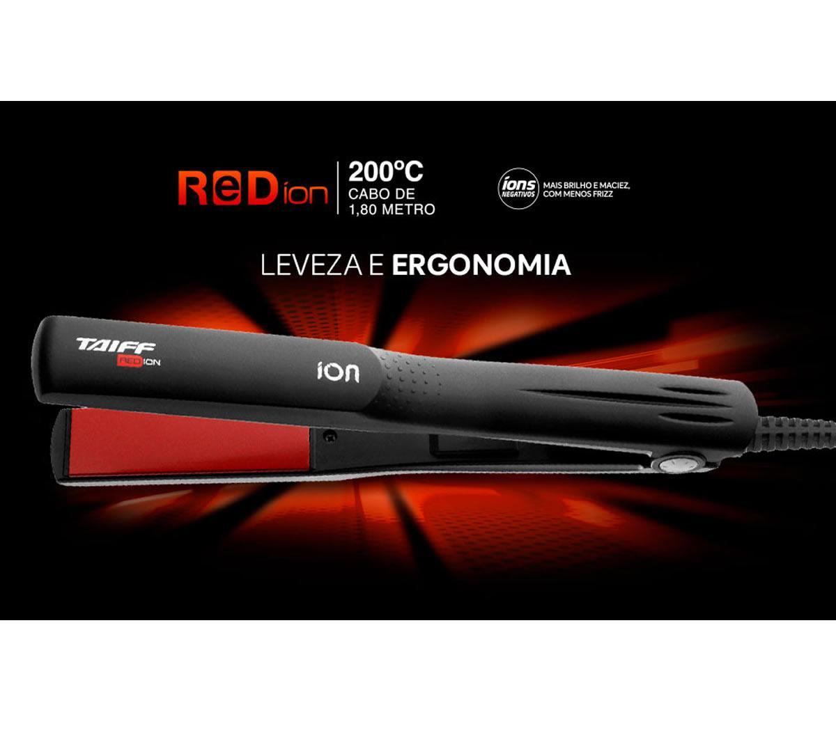 Prancha Cabelo Taiff Red Ion Ceramica Bivolt Preta - 100141