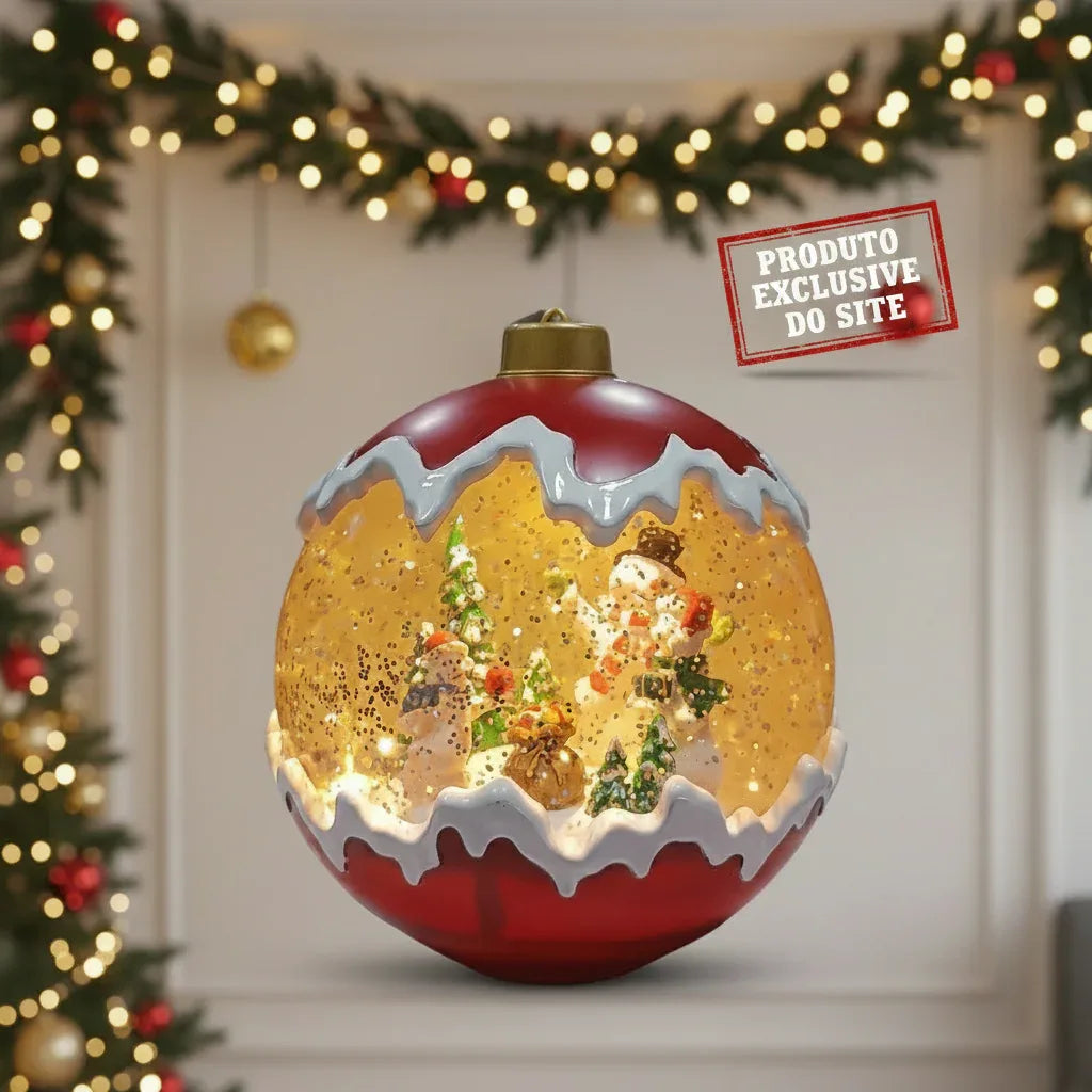 Globo De Natal Decorativo C/LED 16,3X15X15cm Colorido 820180 - Loja Do Thor