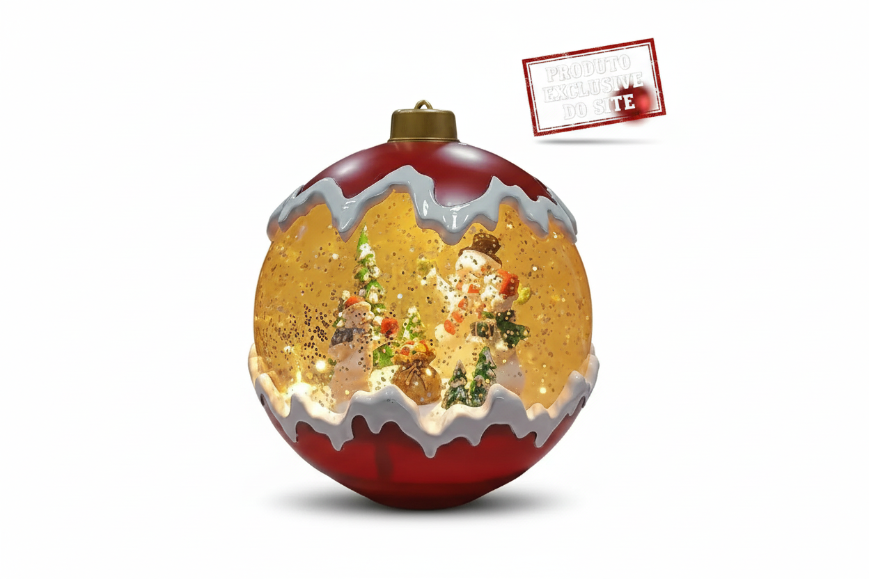 Globo De Natal Decorativo C/LED 16,3X15X15cm Colorido 820180 - Loja Do Thor