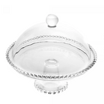 Prato de Cristal com Pé e Tampa Pearl 20cm x 18cm - Wolff