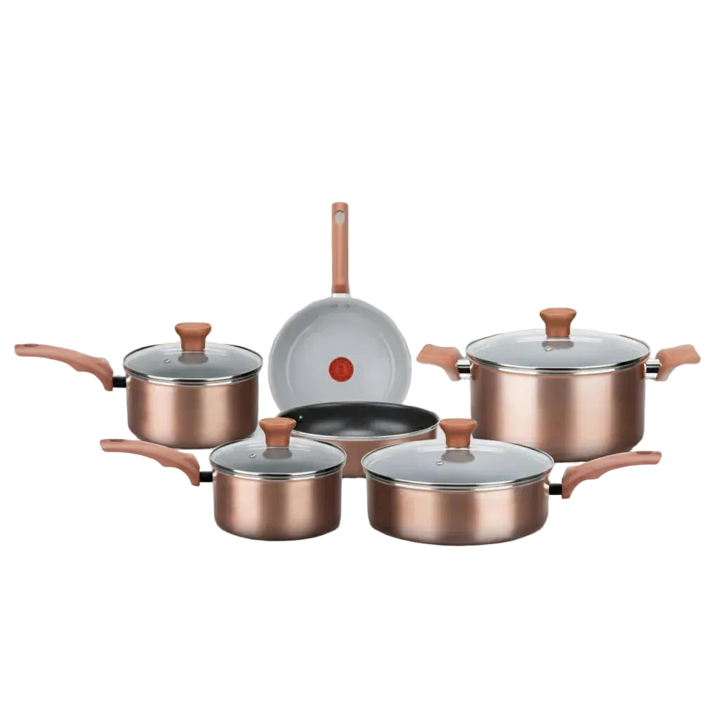 Jogo De Panelas 5 PCS Rochedo Ceramic Rose Gold C464S984 - Loja Do Thor