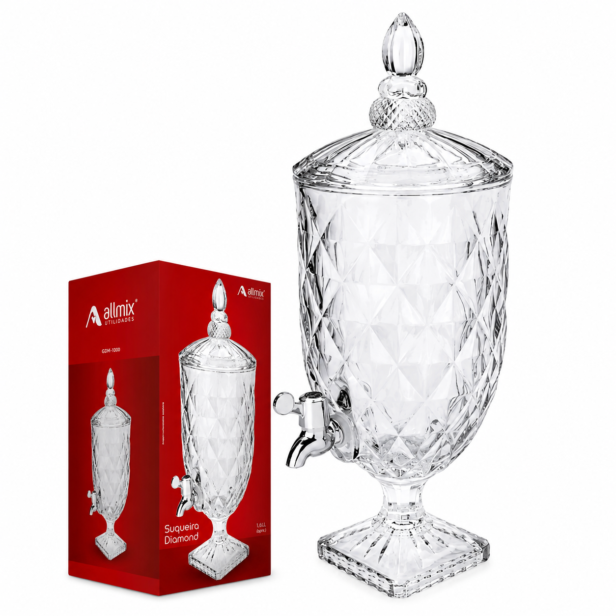 Suqueira De Vidro Diamond 4500ML - 10122 Allmix