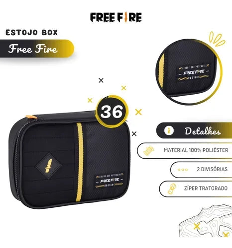 Estojo Box Free Fire Estojo Escolar Grande Jogos Meninos - Loja Do Thor