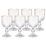 Jogo 6 Taças Graffiato com Borda Dourada 370ml – Hauskraft