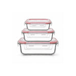 Conjunto De 3 Potes Borossilicato Retangular - Allmix 101103