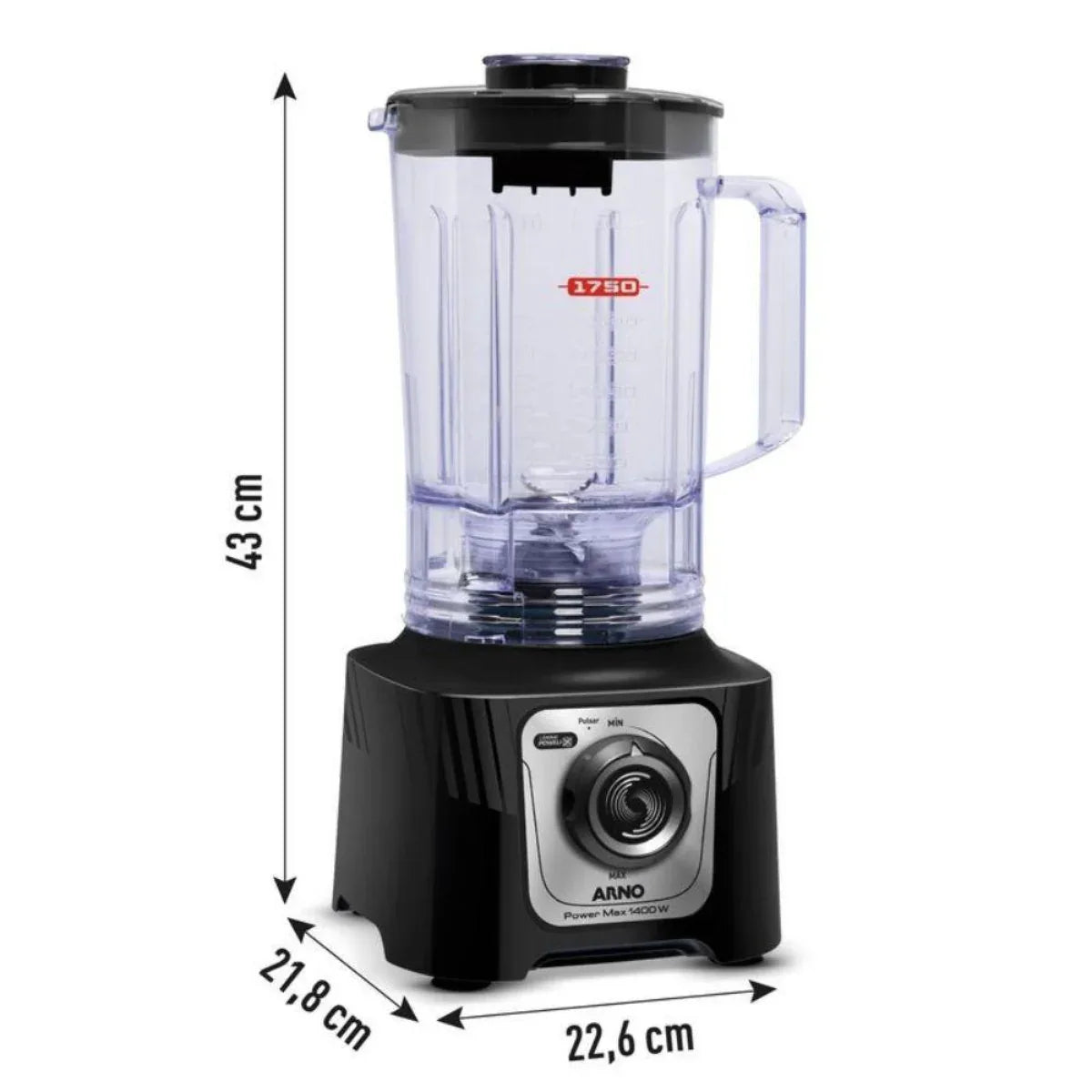 Liquidificador Arno Powermax Preto 1400W - 220V - Loja Do Thor