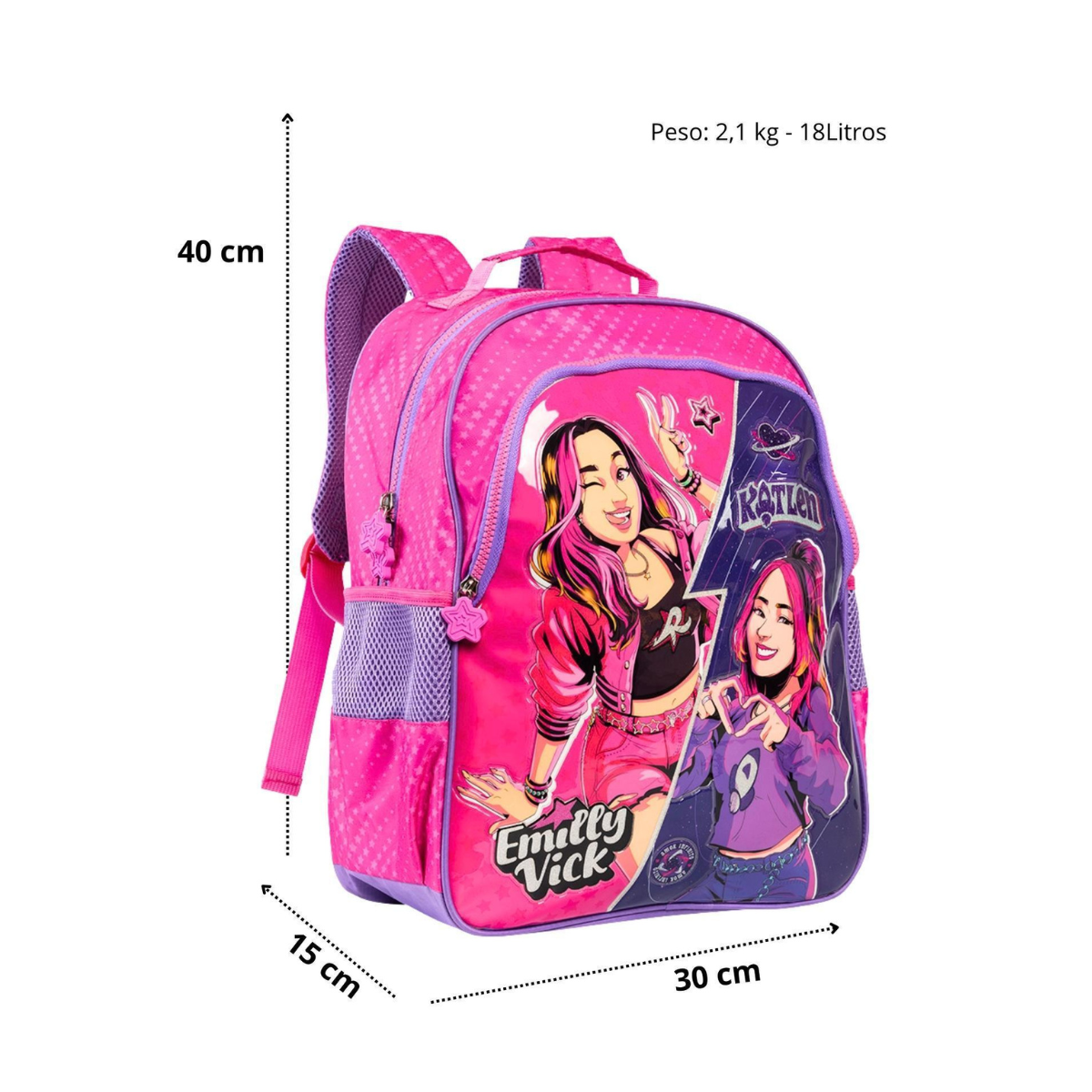 Mochila Escolar Costas Youtuber Emilly Vick 15602