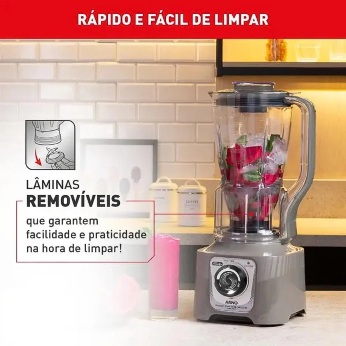 Liquidificador Power Max XXL 1400W 220V Cinza LN55XBB2 LN87 - Loja Do Thor