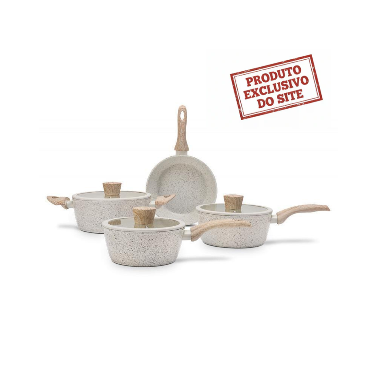 Jogo De Panelas Brinox Antiaderente Sirius 4 Pç Vanilla