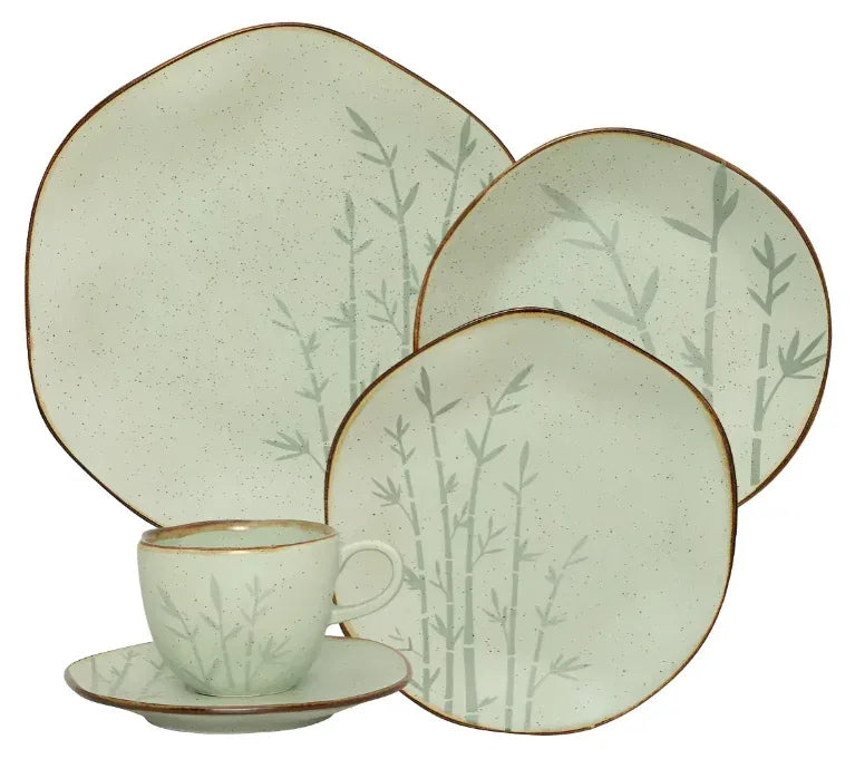 Aparelho De Jantar E Cha Oxford 20 Pecas Bambu Ra20-960 - Loja Do Thor