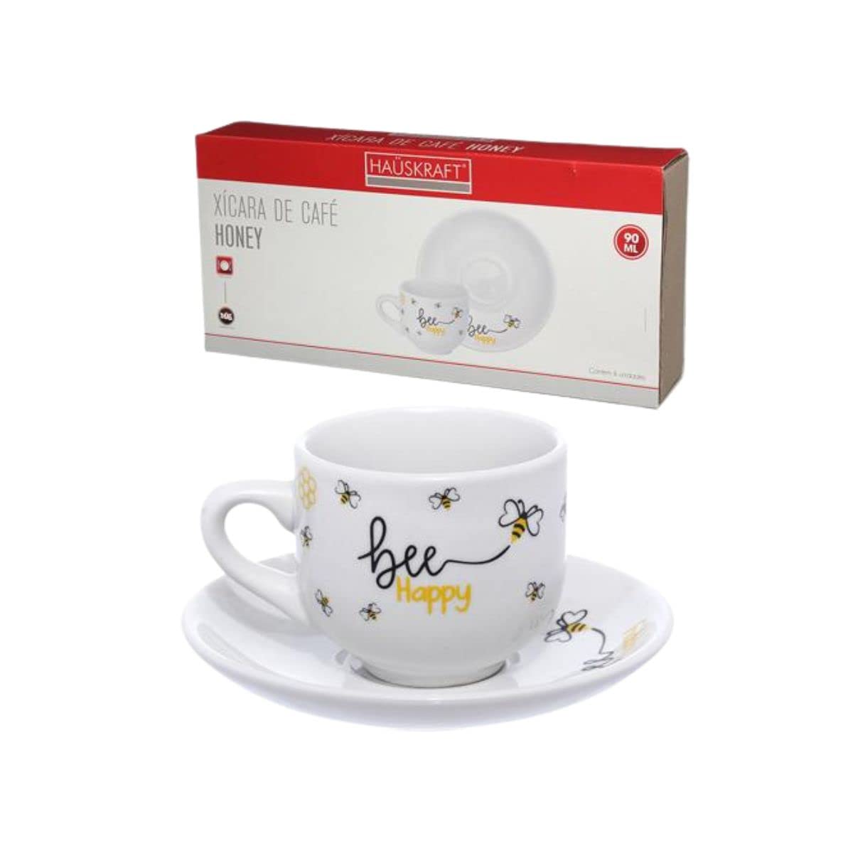 Xicara de cafe honey abelhas 90ml 6pcs hauskraft