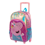 Mochila Grande Peppa Dots Colorido Poliéster 2 Rodas
