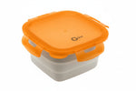 Pote Hermetico Retratil de Silicone Quadrado 14CM Laranja
