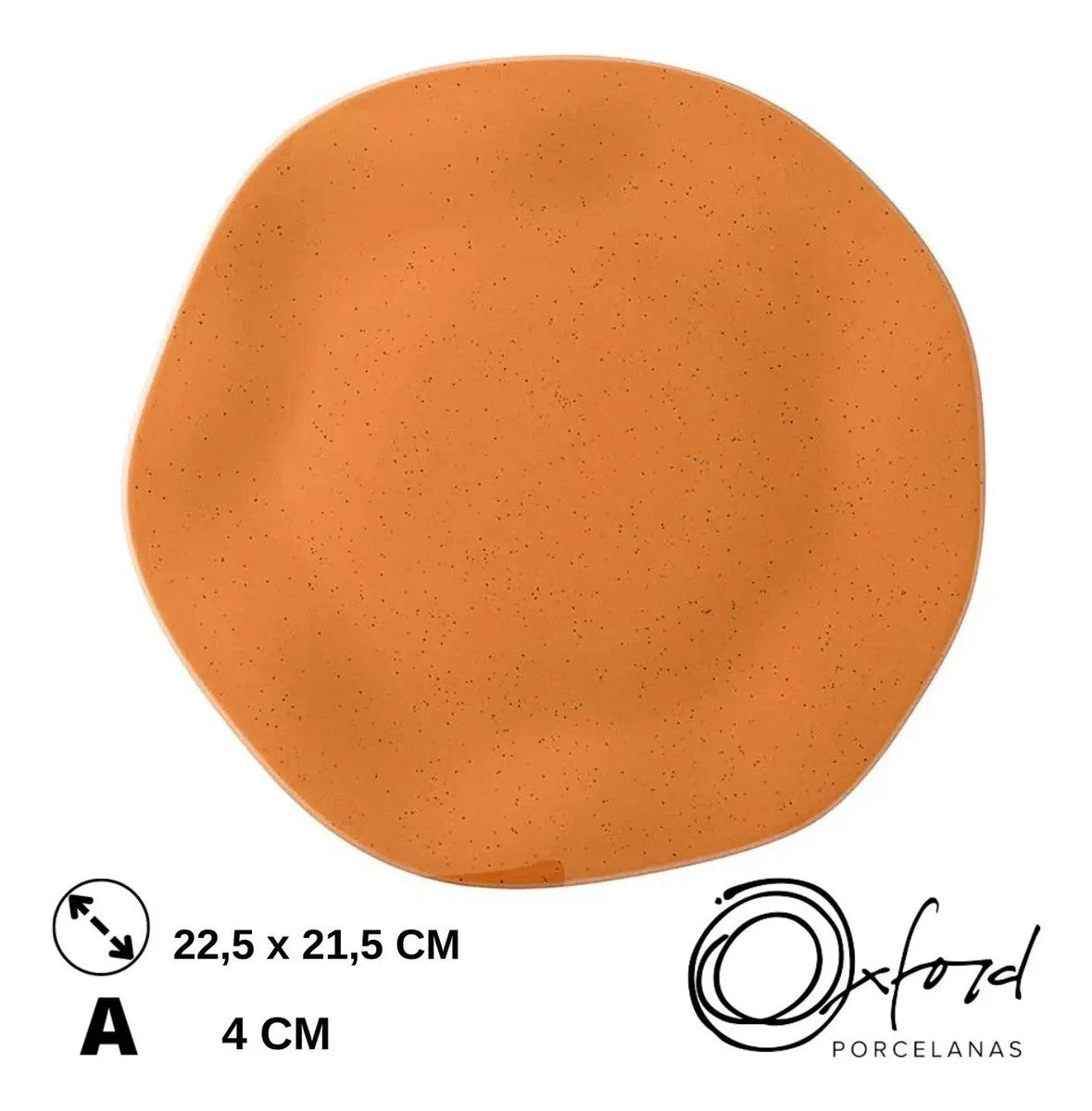 Conjunto de 6 Pratos Fundos 22,5cm Ryo Papaya - Oxford
