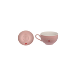 Jogo 6 Xicaras De Cha Cafe Rosa Coracao Hauskraft 160Ml