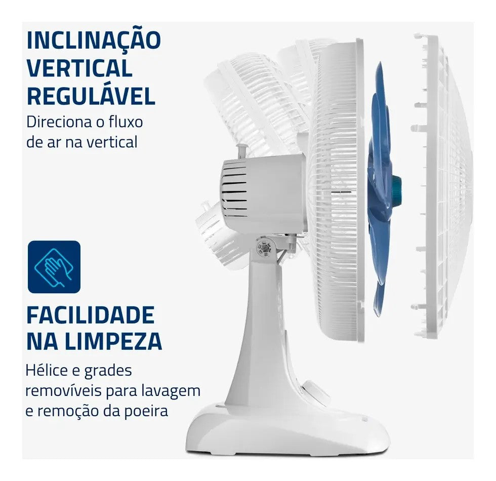 Ventilador de Mesa Mondial Branco 6 pás VSP-40-B